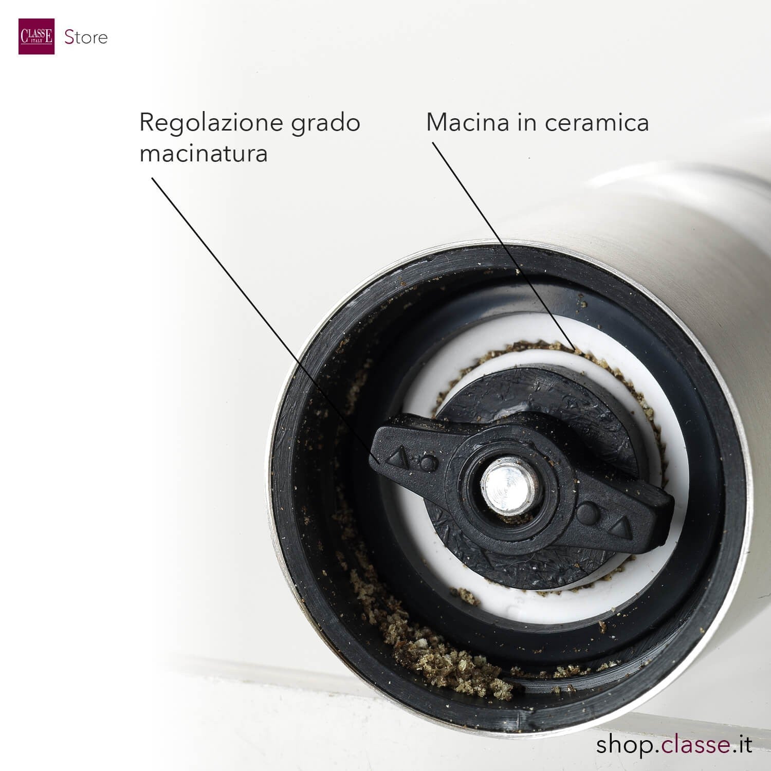 Macina Sale o Pepe Elettrico Nero con Macina in Ceramica
