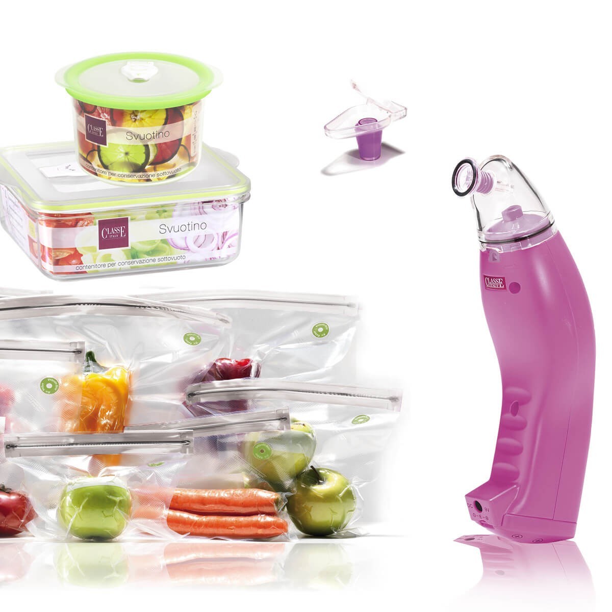 Macchina per conservare Sottovuoto Viola - Svuotino Kit Completo