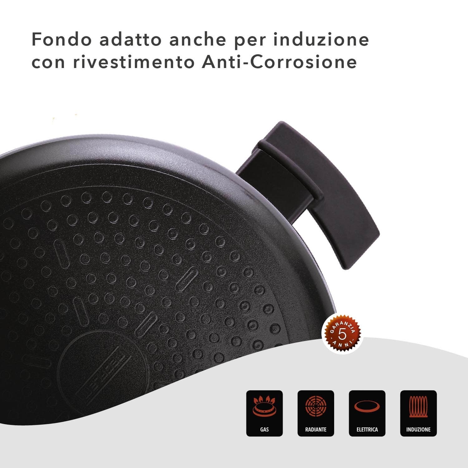 Casseruola cm 18 antiaderente Ecologica Linea Tuscany - Dettaglio fondo