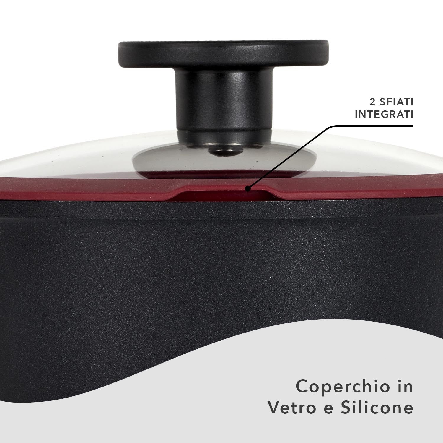 Casseruola cm 18 antiaderente Ecologica Linea Tuscany - Coperchio