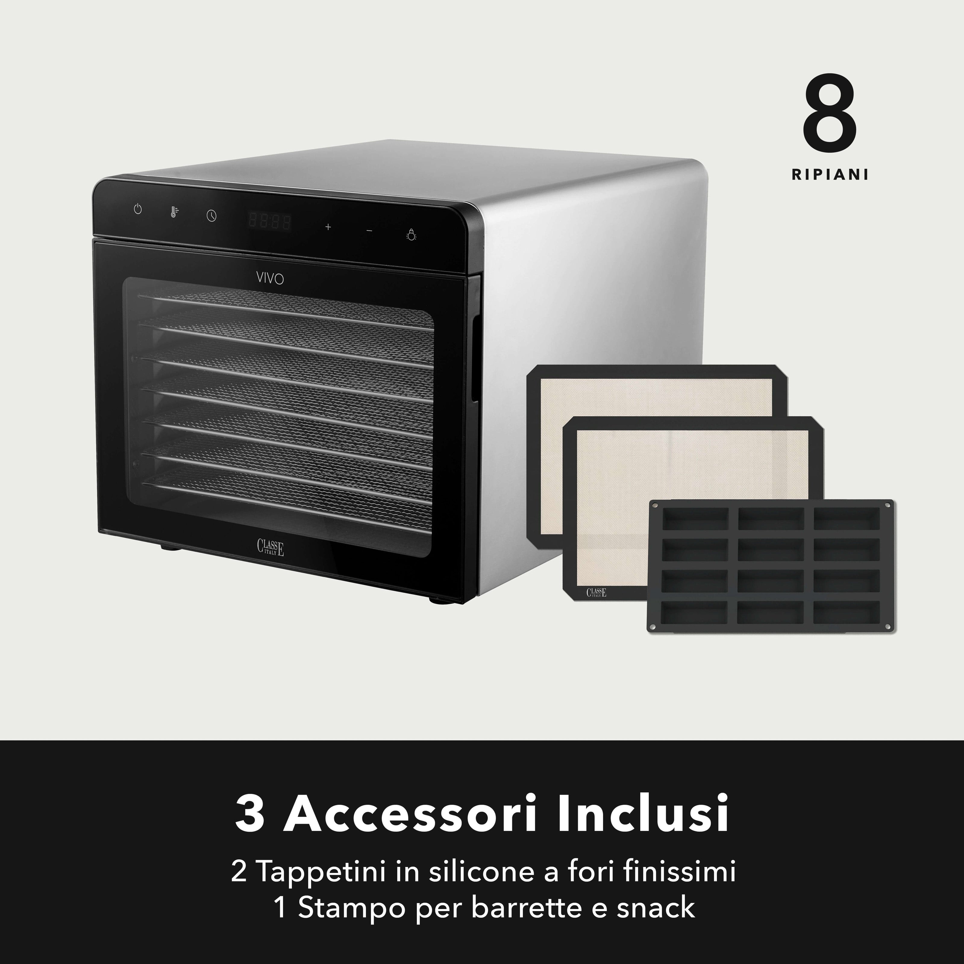 Essiccatore per alimenti Orizzontale 8 piani in acciaio Classe Italy accessori inclusi