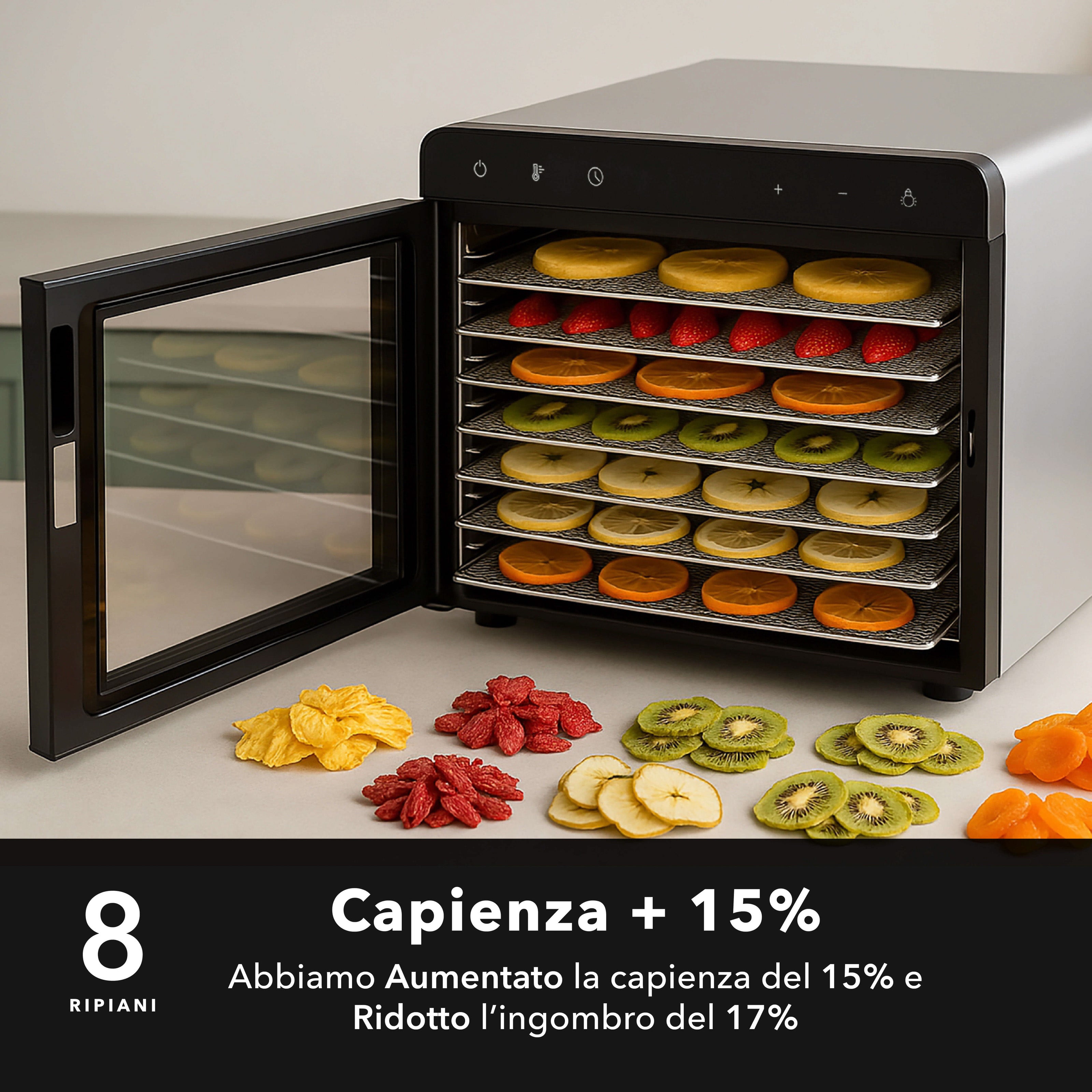 Essiccatore Alimentare 8 piani in acciaio Classe Italy maggiore capienza