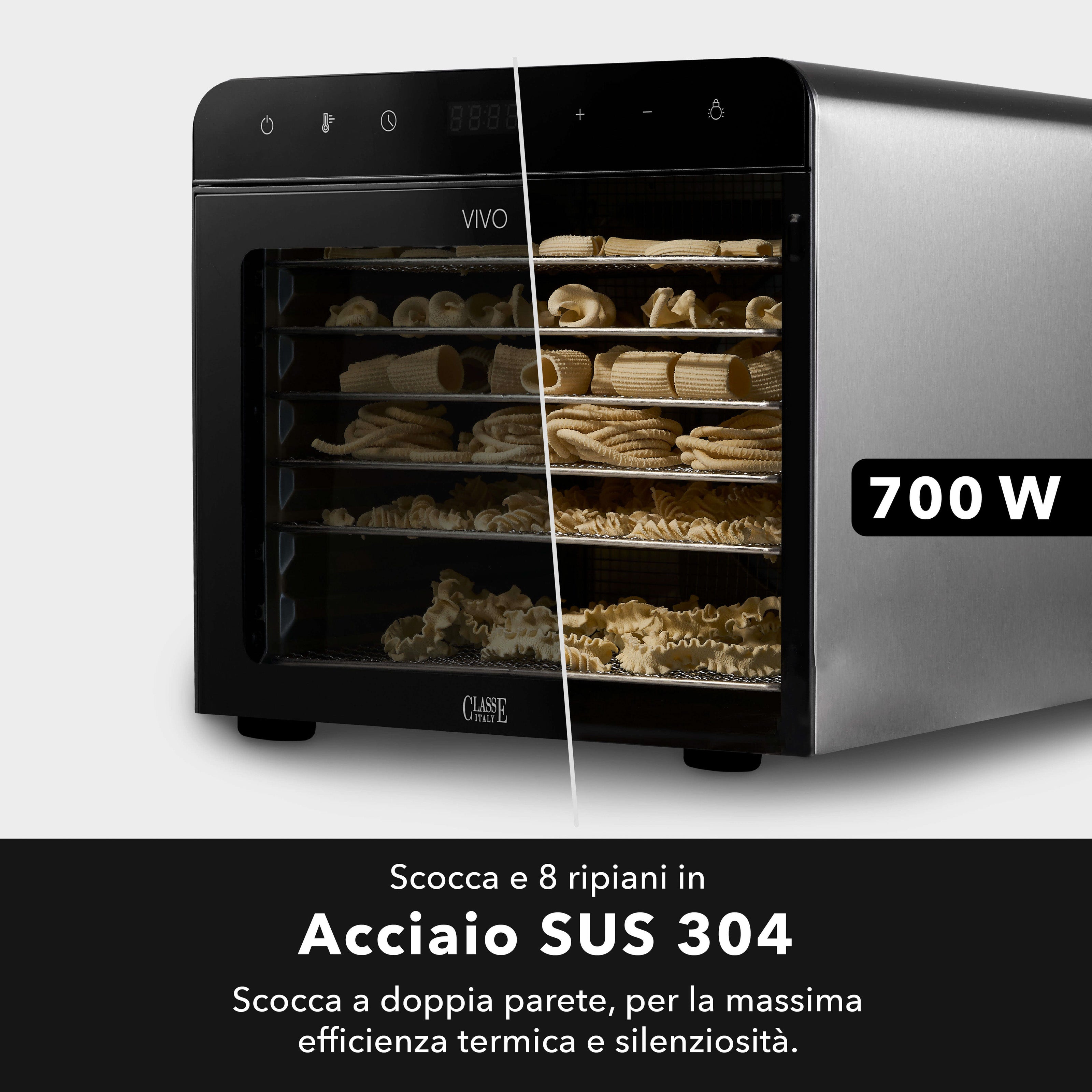 Essiccatore Orizzontale 8 piani in acciaio Classe Italy tutto in acciaio