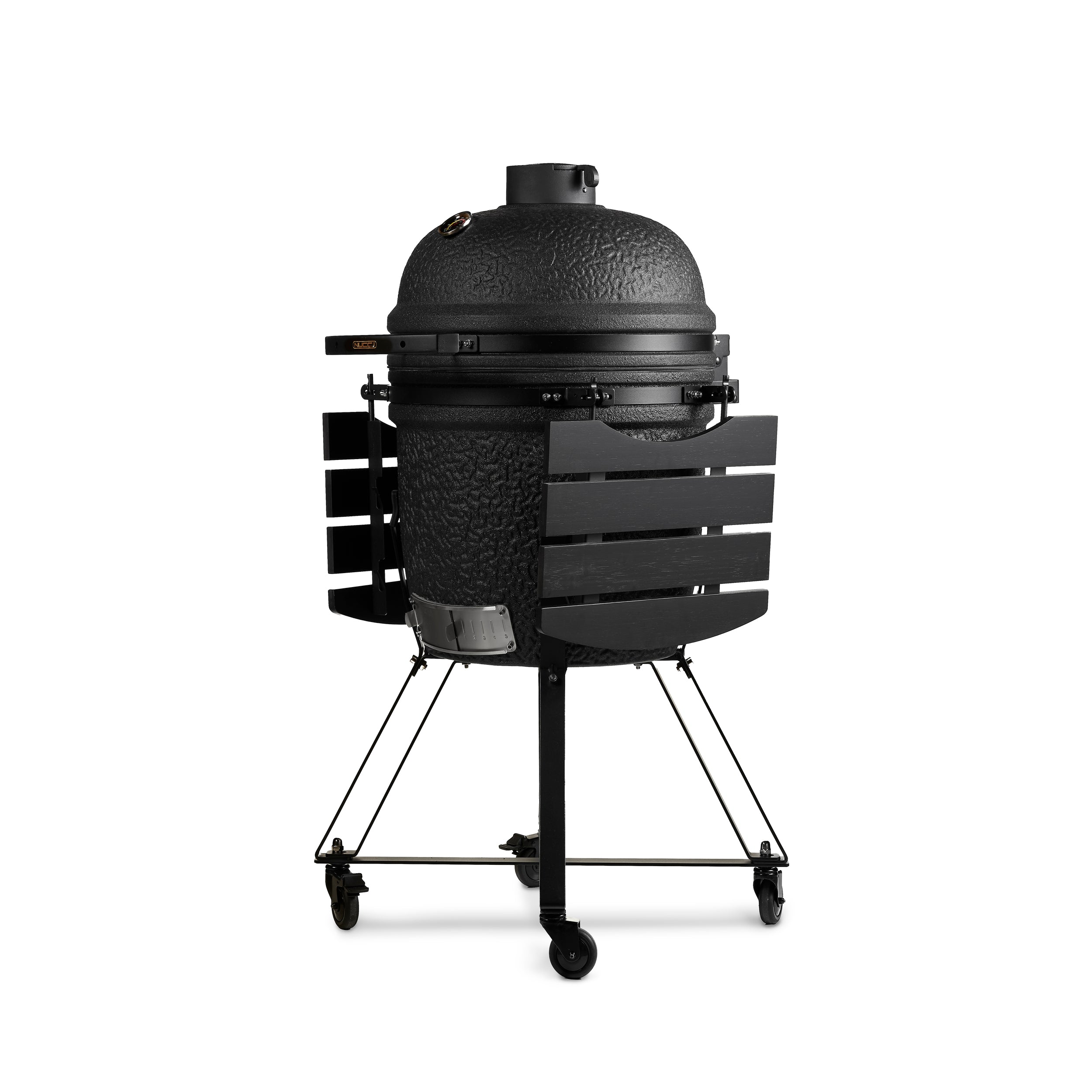 Barbecue Kamado Black Medium Classe Italy su carrello con ruote, perfetto per cucinare all'aperto in giardino o in terrazza