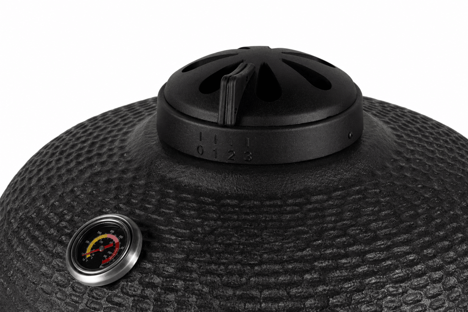 Dettaglio coperchio Kamado Barbecue Extra Large con termometro integrato - Classe Italy