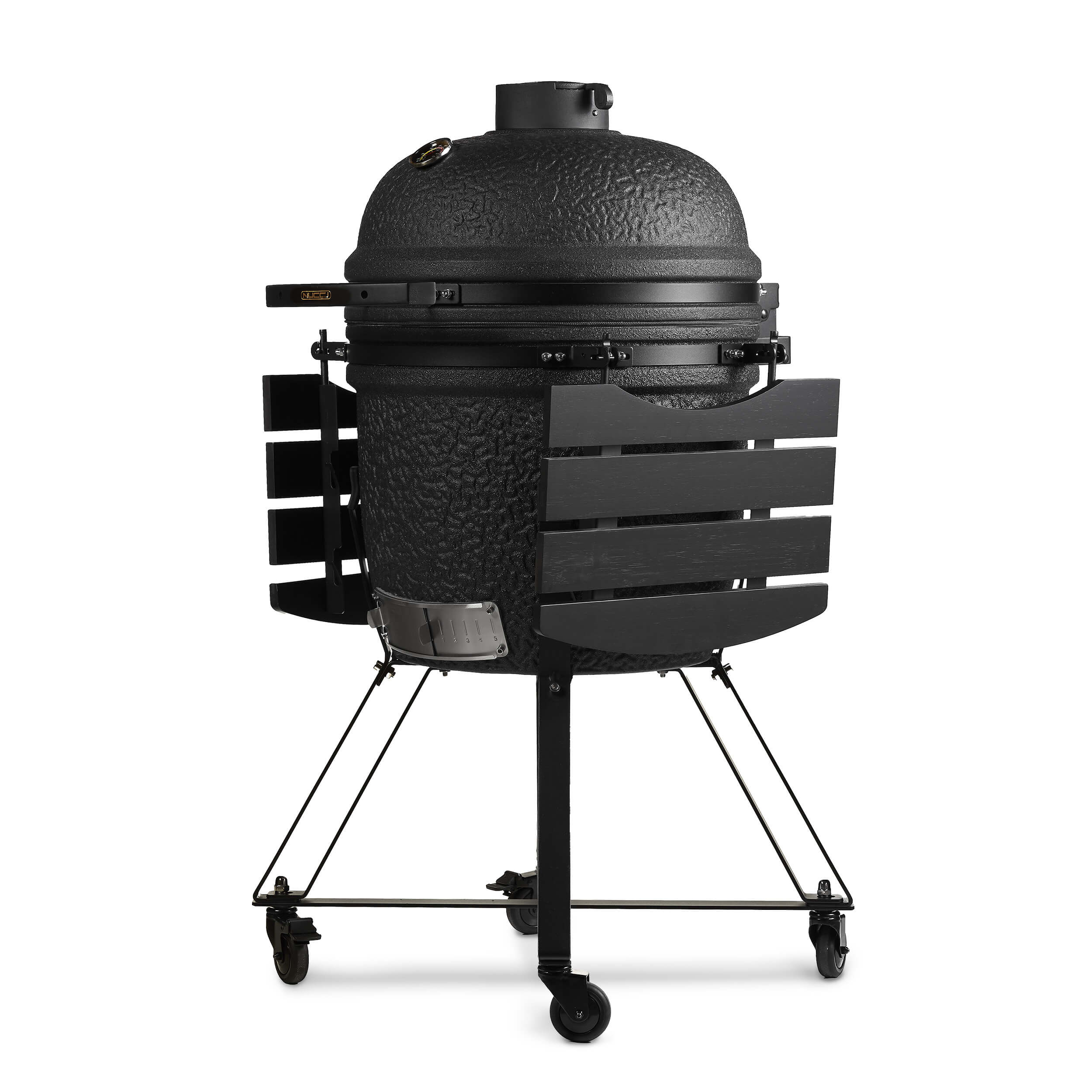 Barbecue Kamado Black Large Classe Italy su carrello con ruote, perfetto per cucinare all'aperto in giardino o in terrazza