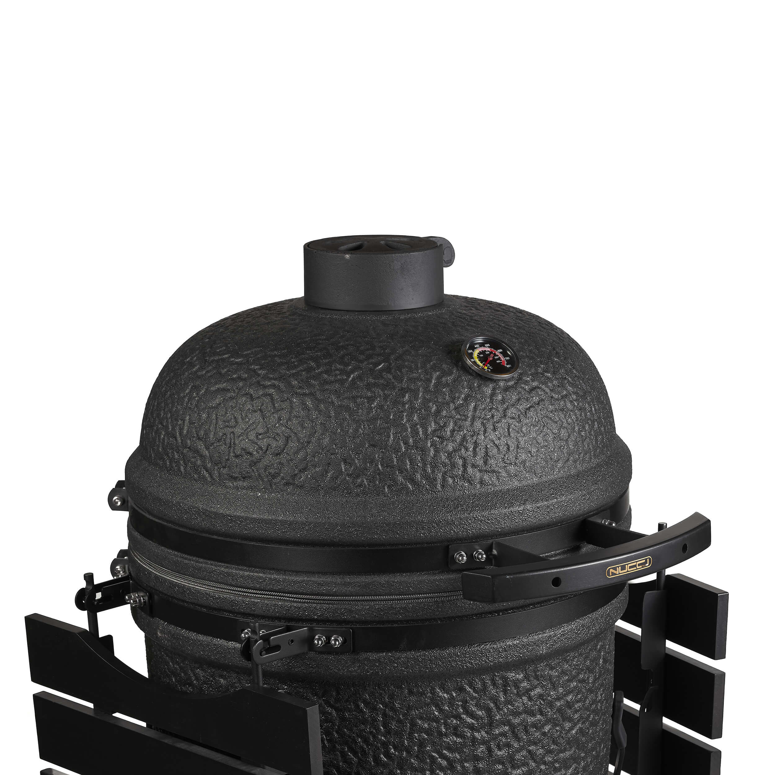 Dettaglio delle prese d'aria regolabili del barbecue Kamado Black Large di Classe Italy per un controllo preciso della temperatura