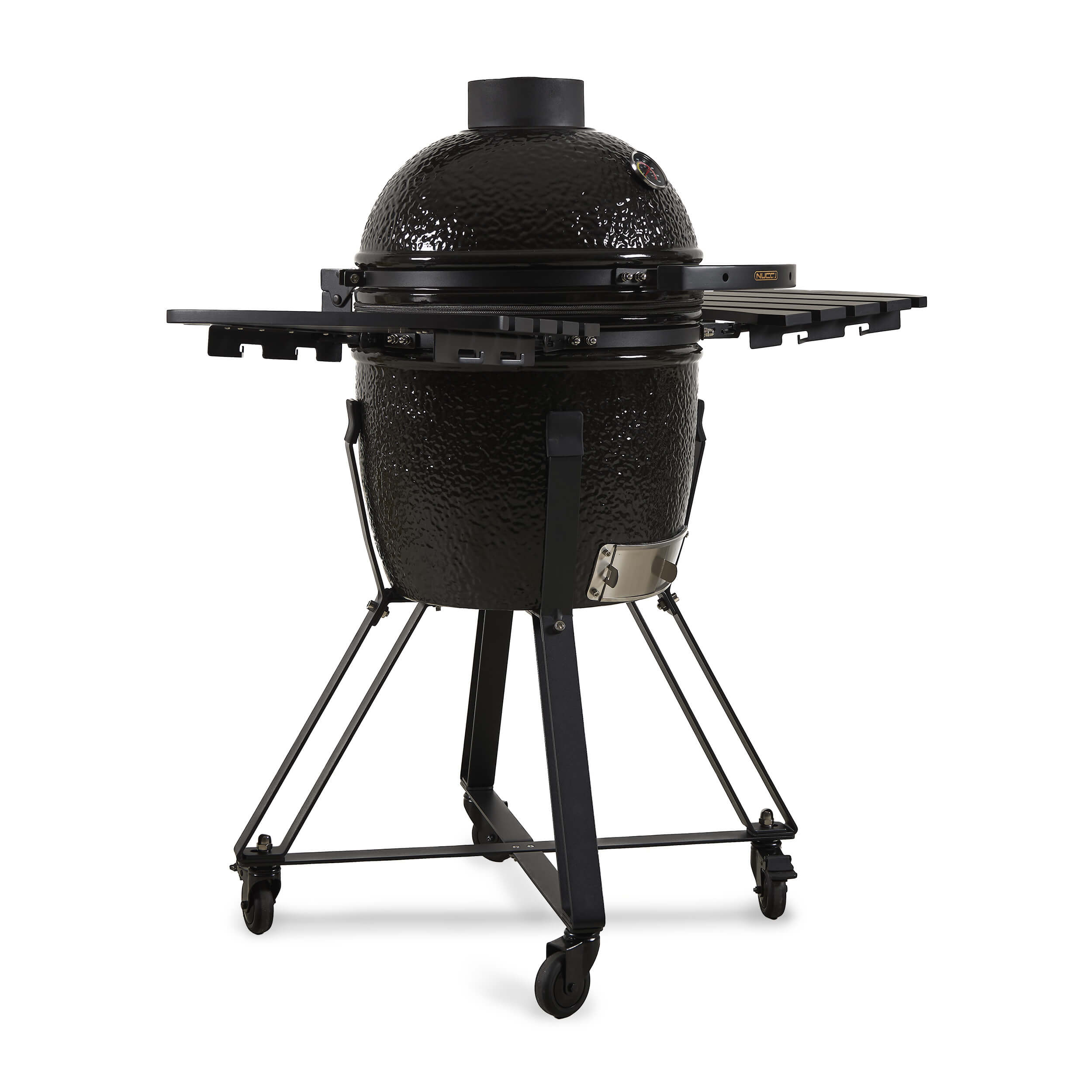 Barbecue Kamado Black Medium Classe Italy su carrello con ruote, perfetto per cucinare all'aperto in giardino o in terrazza