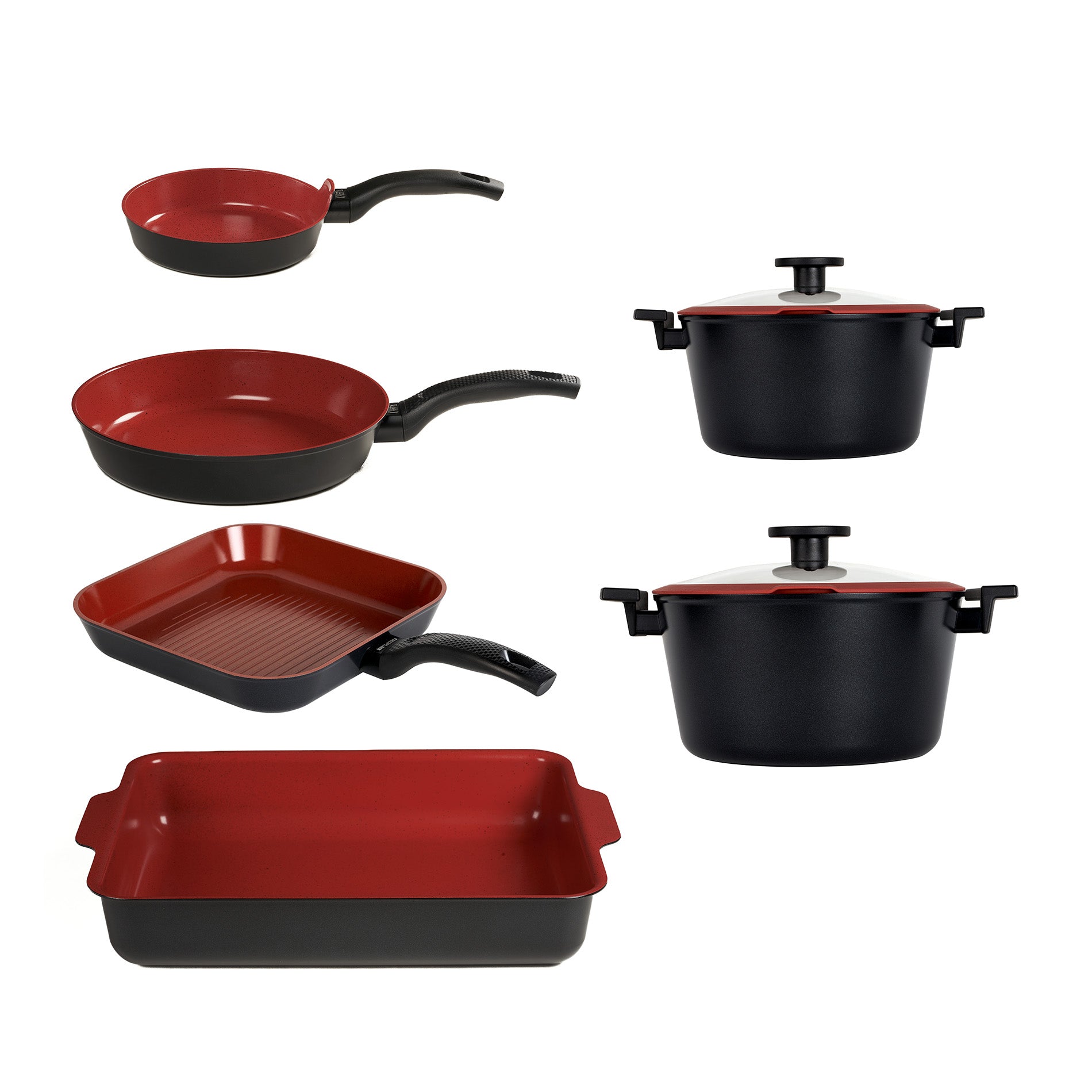 SET 8 pz Padelle e Casseruole Antiaderenti Ecologiche - Linea Tuscany