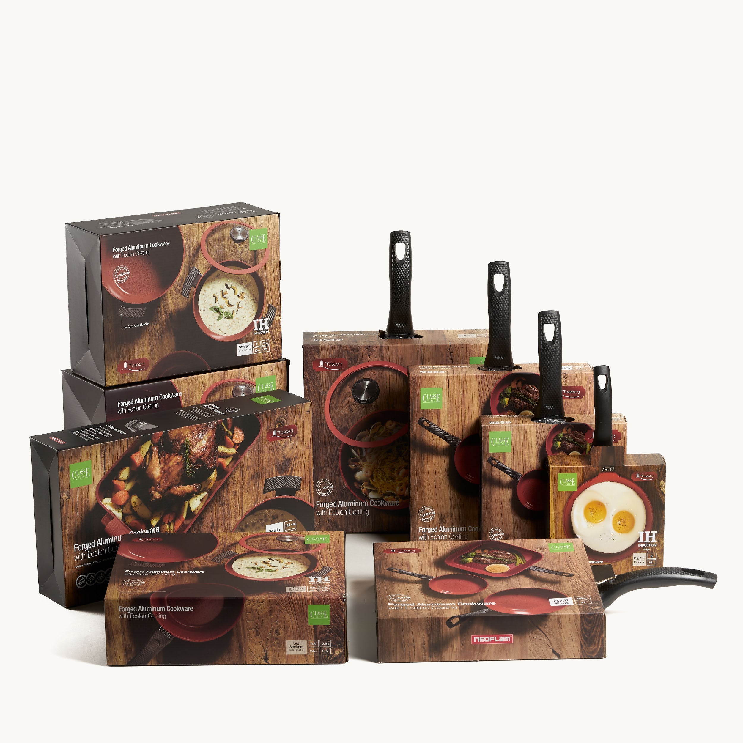 Batteria pz 13 Padelle Antiaderenti senza PFAS Tuscany Classe Italy confezione regalo