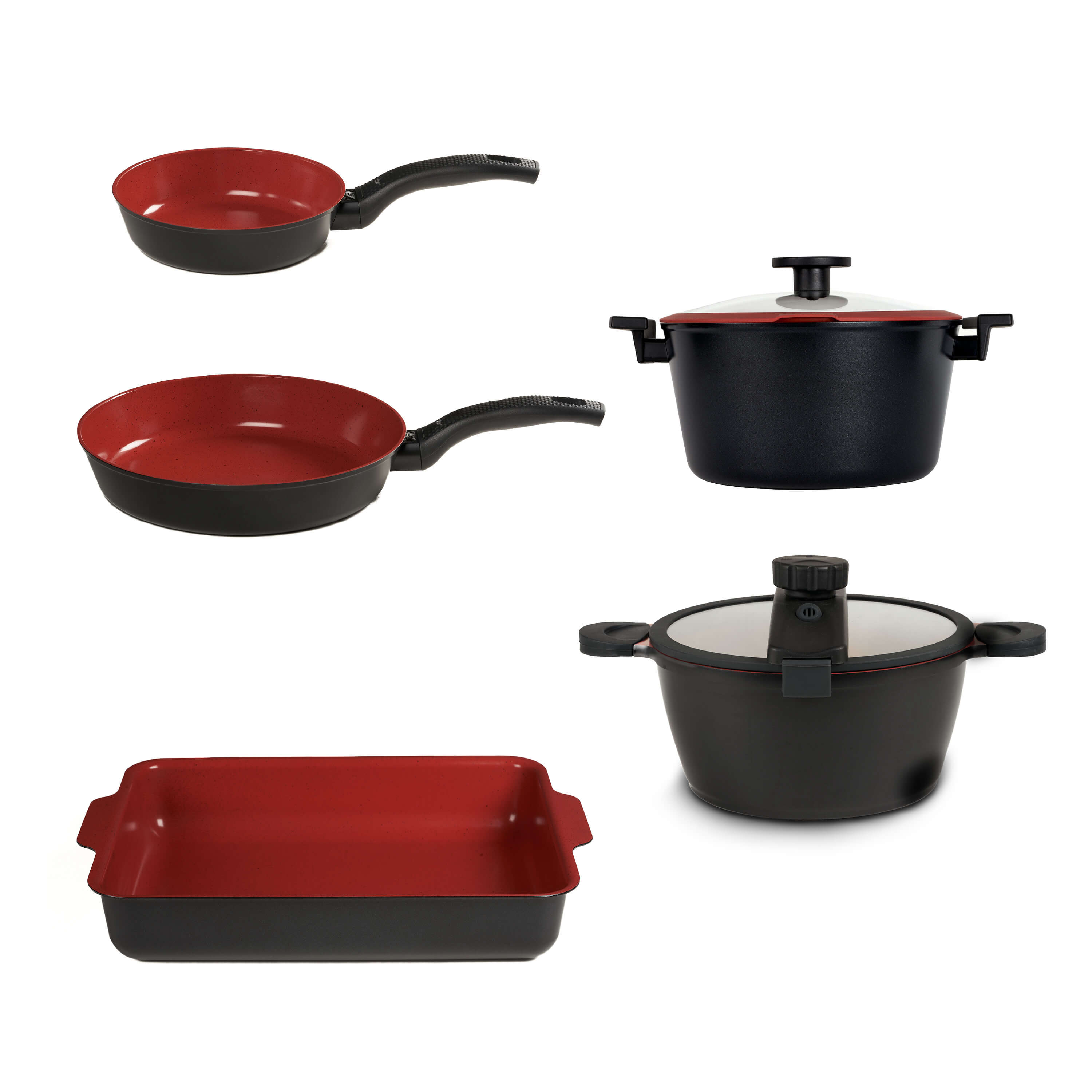 SET 7 pz Padelle e Casseruole Antiaderenti Ecologiche - Linea Tuscany