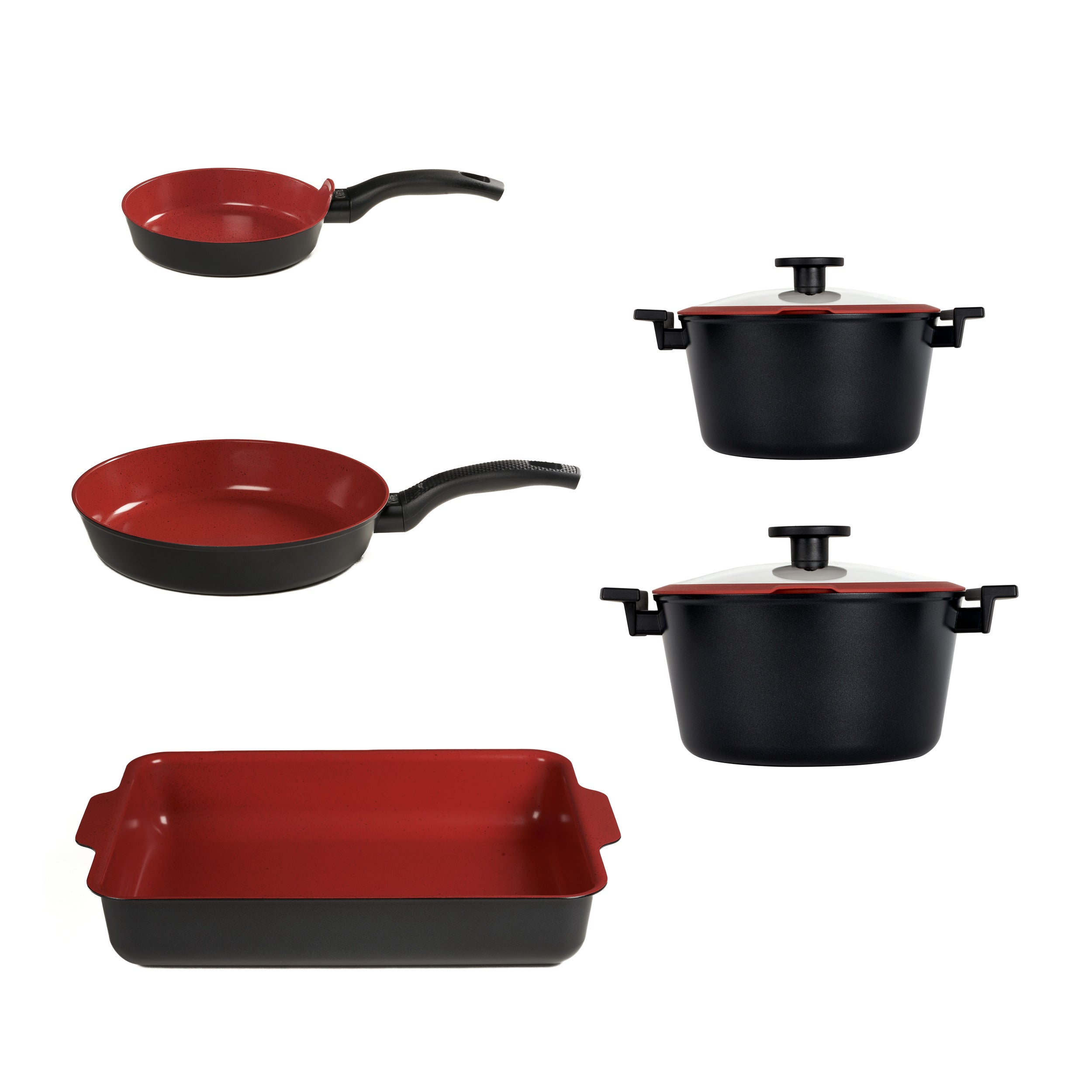 SET 7 pz Padelle e Casseruole Antiaderenti Ecologiche - Linea Tuscany