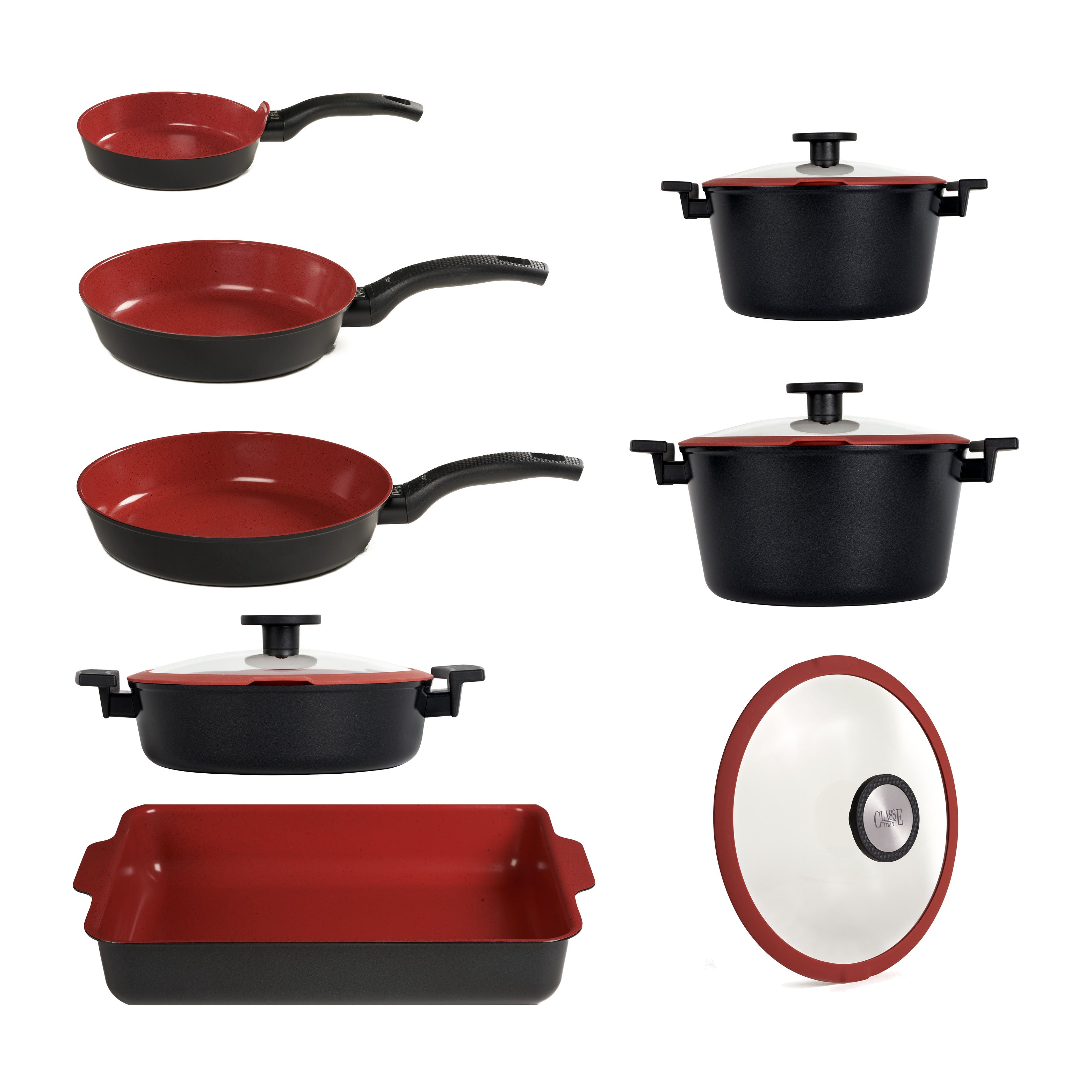 Batteria 11 pz Padelle Antiaderenti senza PFAS Tuscany Classe Italy