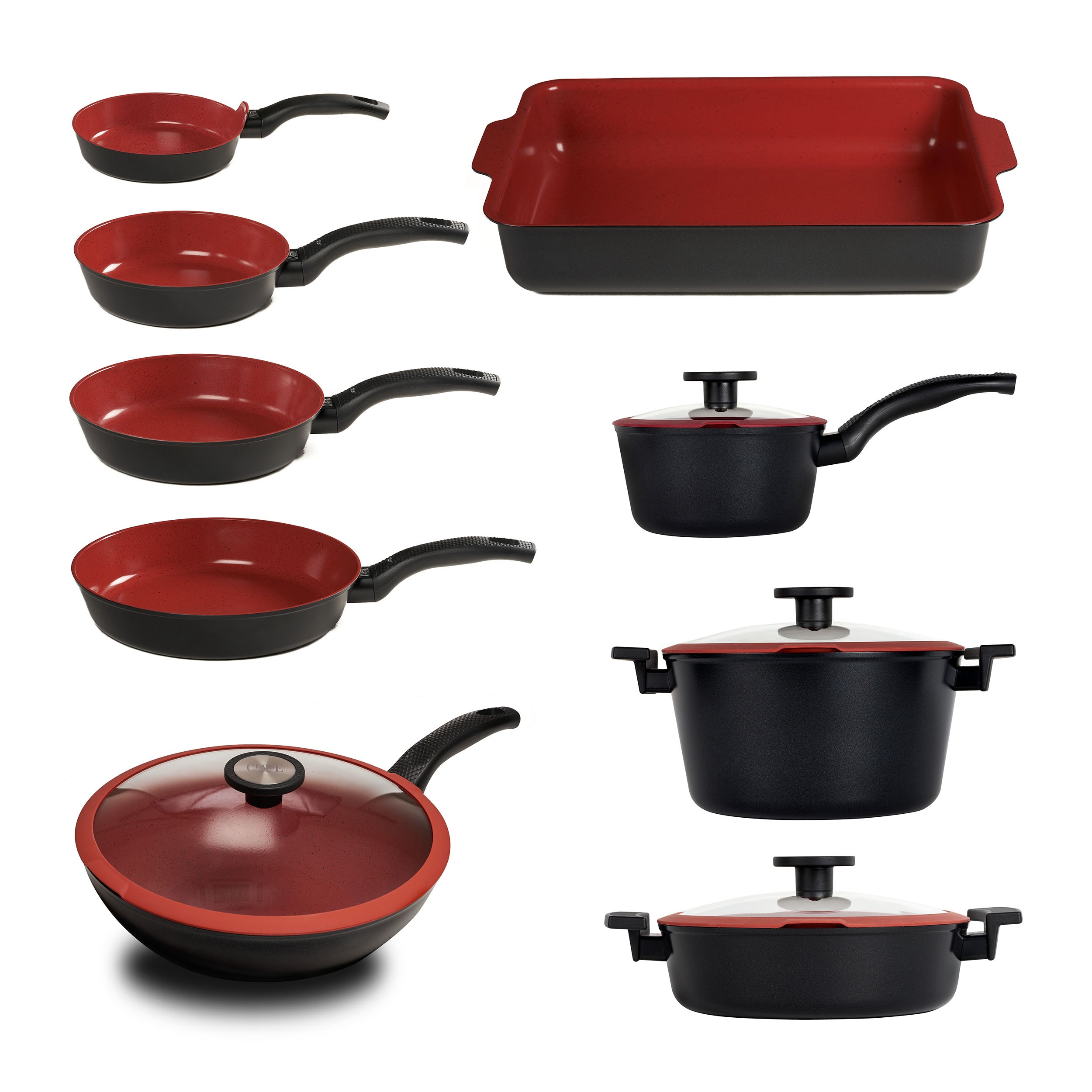 Batteria 13 pz Padelle Antiaderenti senza PFAS Tuscany Classe Italy