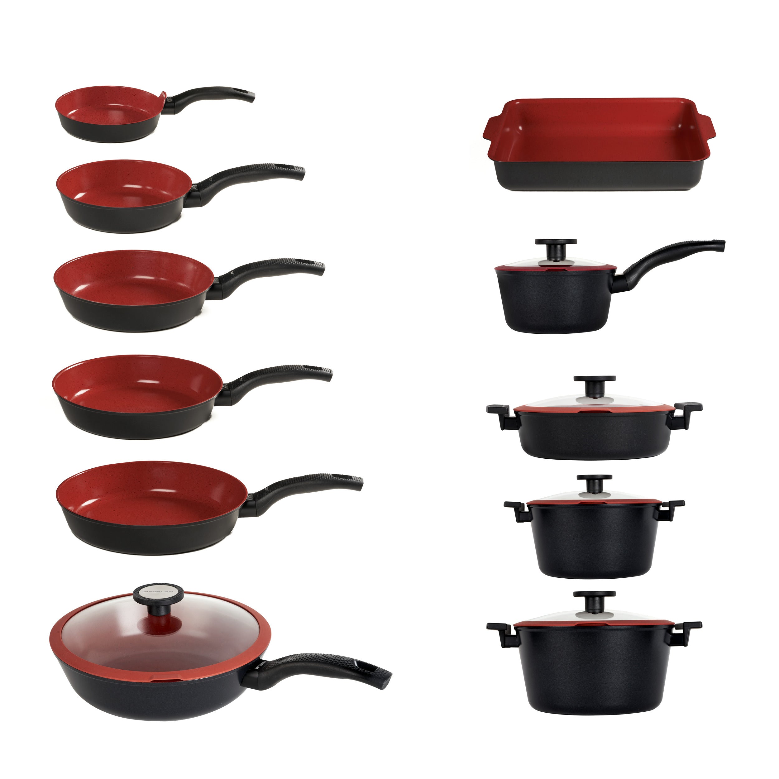 Batteria 16 pz Padelle Antiaderenti senza PFAS Tuscany Classe Italy