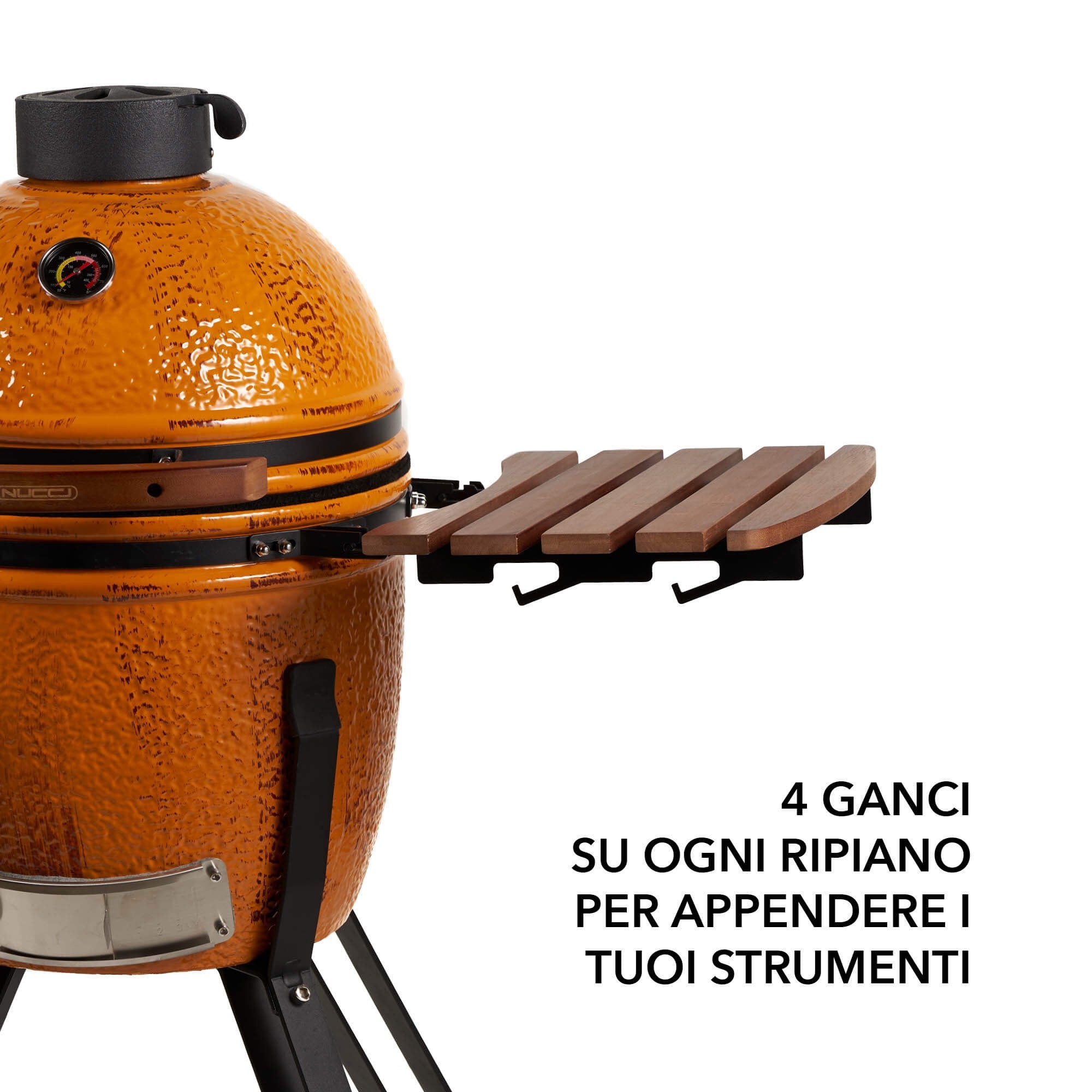 Kamado Medio dettaglio ripiani