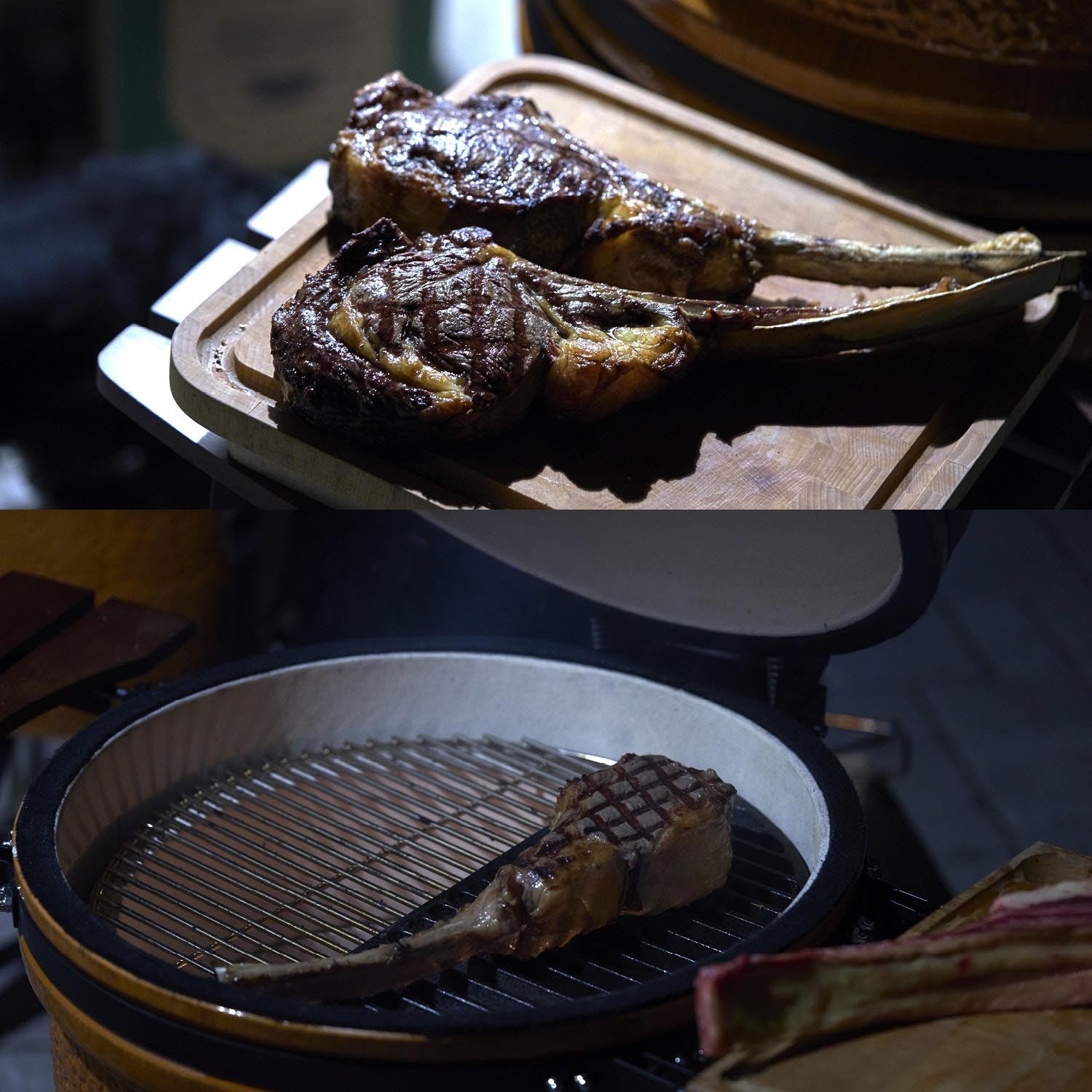 Kamado Barbecue a carbone Large - Bistecca