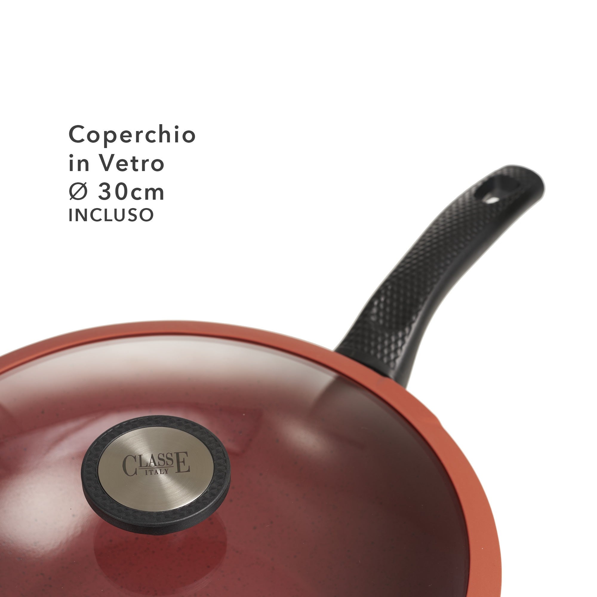 Wok Antiaderente cm 30 Ecologico con Coperchio - Linea Tuscany