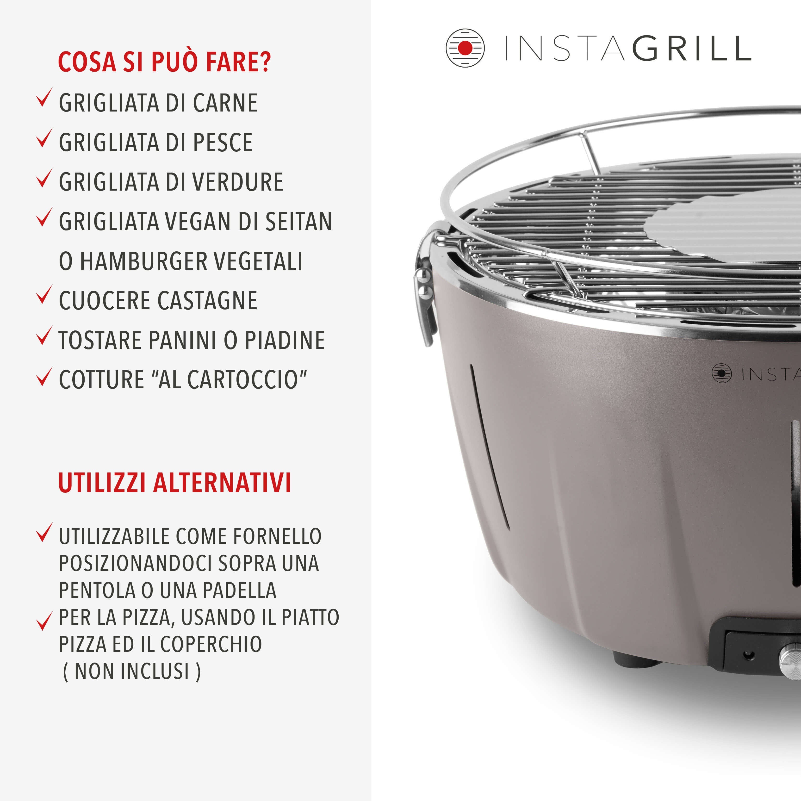 InstaGrill Advanced Barbecue da tavolo senza fumo portatile con pietra Teppanyaki