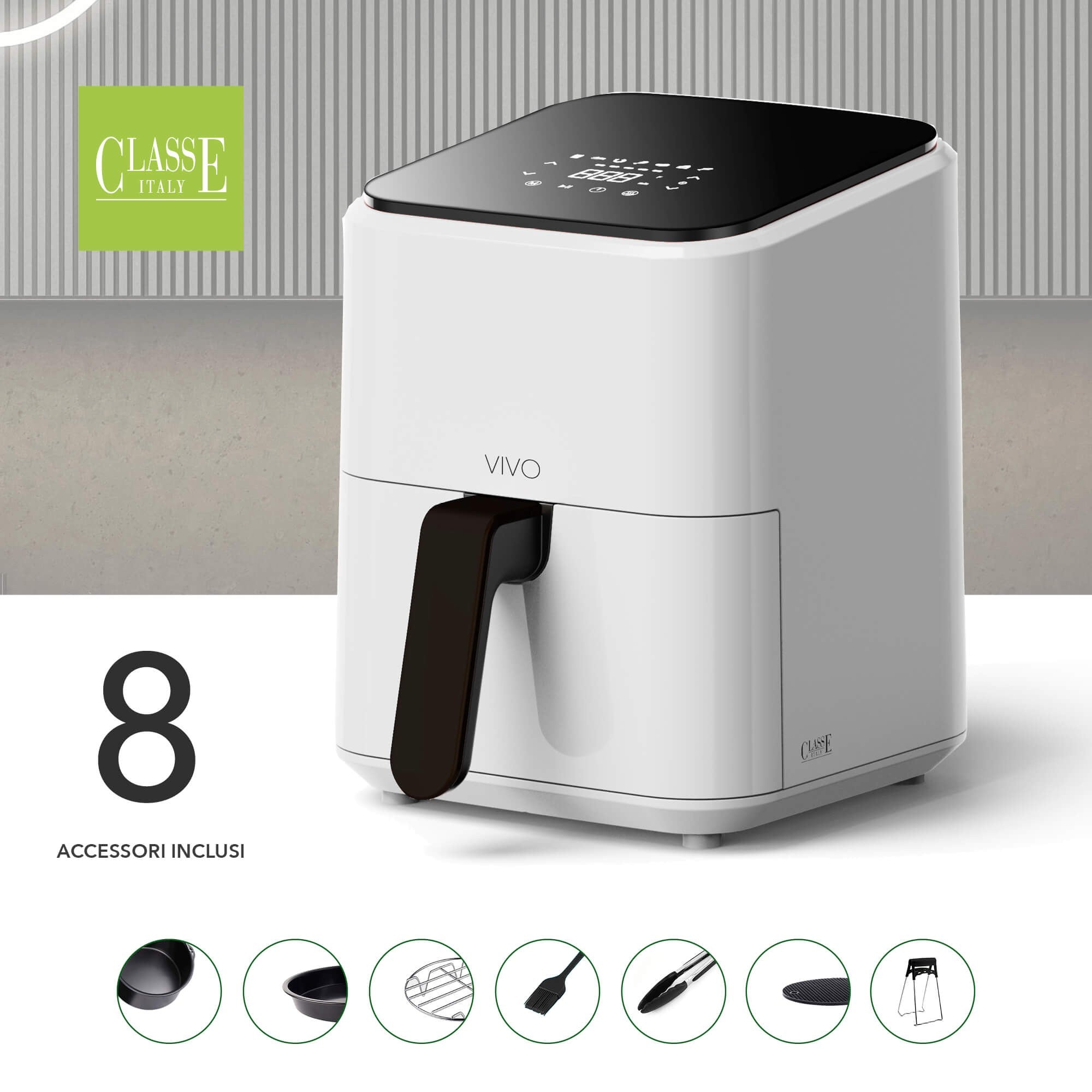 FRIGGITRICE AD ARIA 4 Litri MULTICOOKER | VIVO Air Fryer con 8 accessori