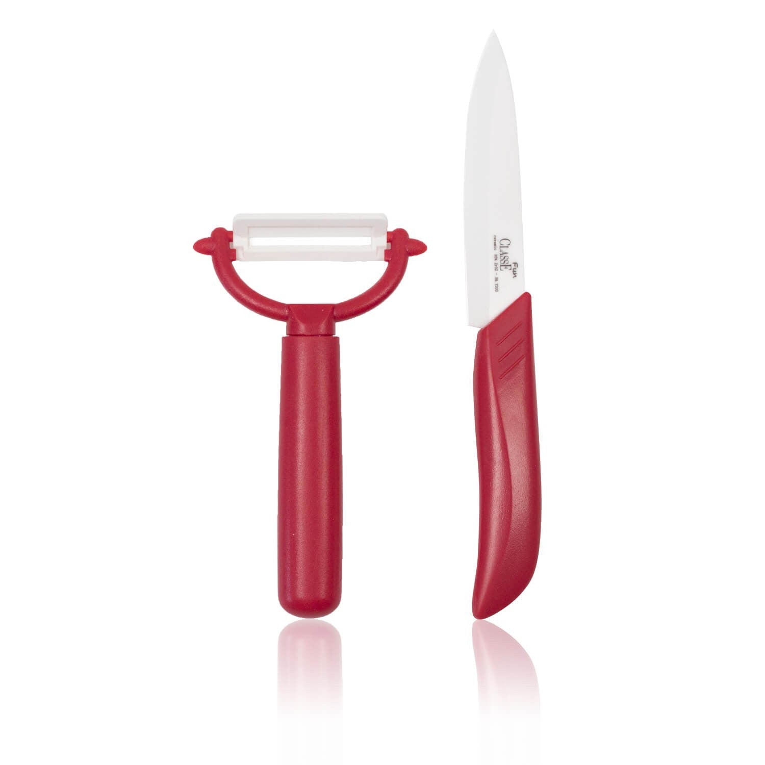 Coltelli in Ceramica Set 2 Pz Frutta e Verdura Rosso