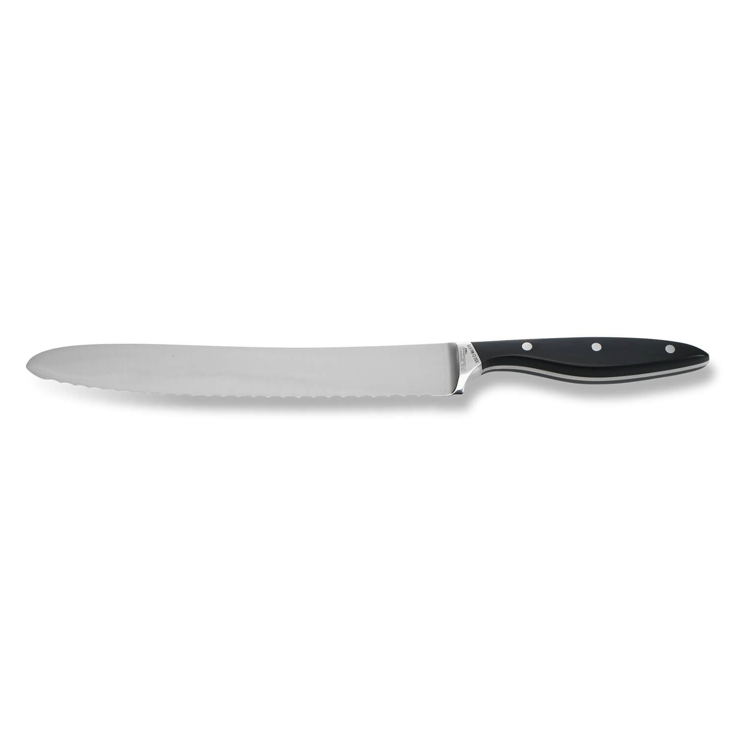 COLTELLO PANE CM22 FORGIATO  MANICO NERO