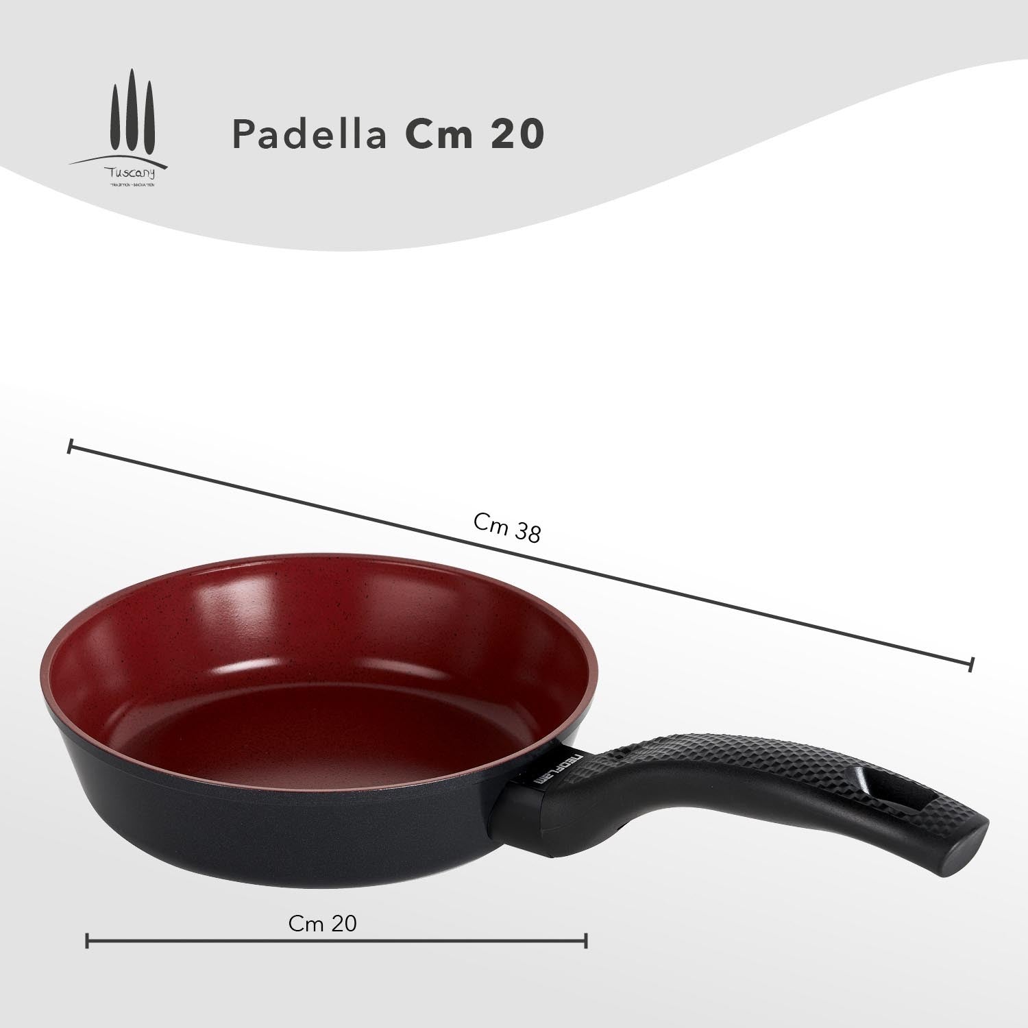 Padelle antiaderenti Ecologiche Linea Tuscany - Misure padella 20 cn