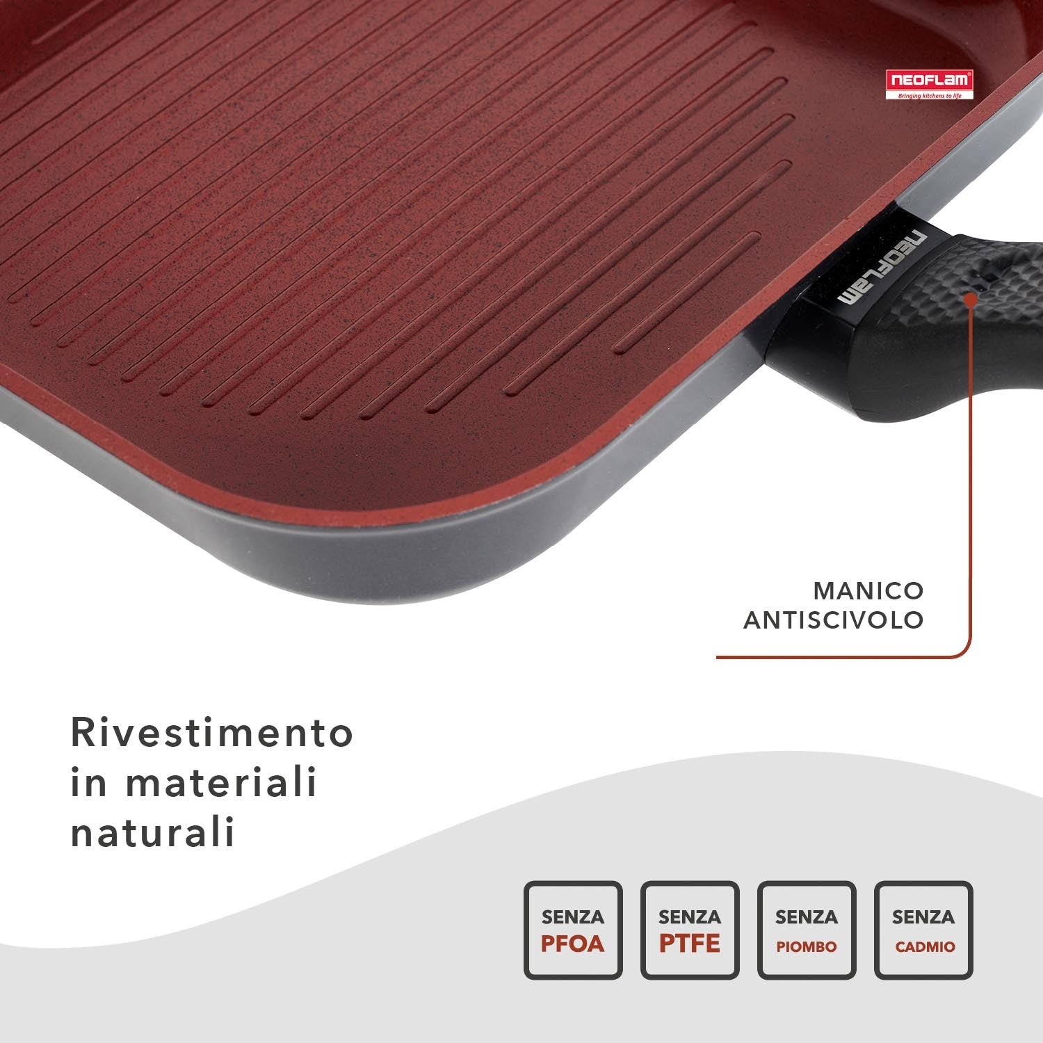 Bistecchiera antiaderente Ecologica cm 28 Linea Tuscany - dettaglio rivestimento