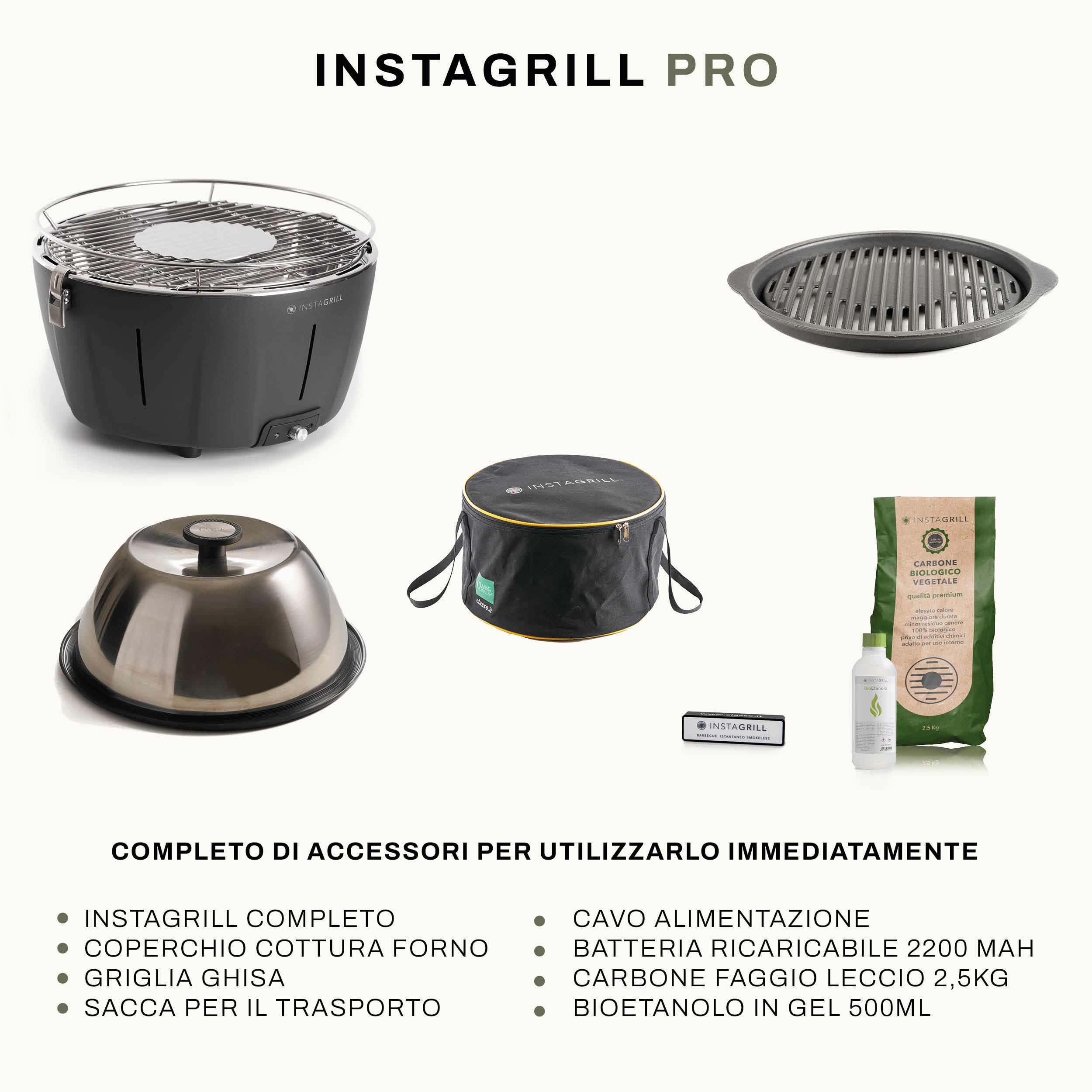 InstaGrill PRO Portable smokeless tabletop barbecue with Teppanyaki stone and oven lid