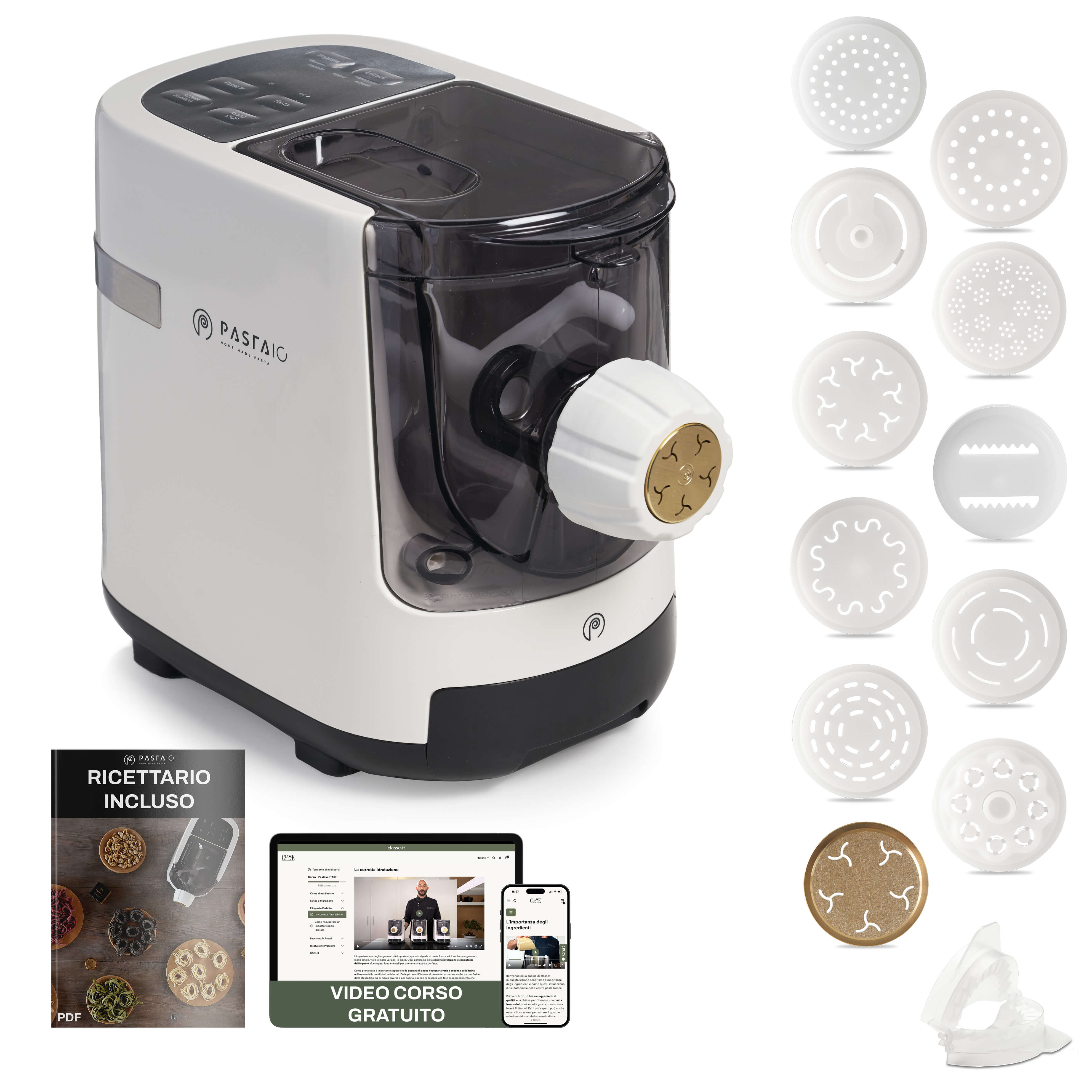 Macchina per la Pasta con 12 Trafile | PASTAIO Pasta Maker by Classe Italy