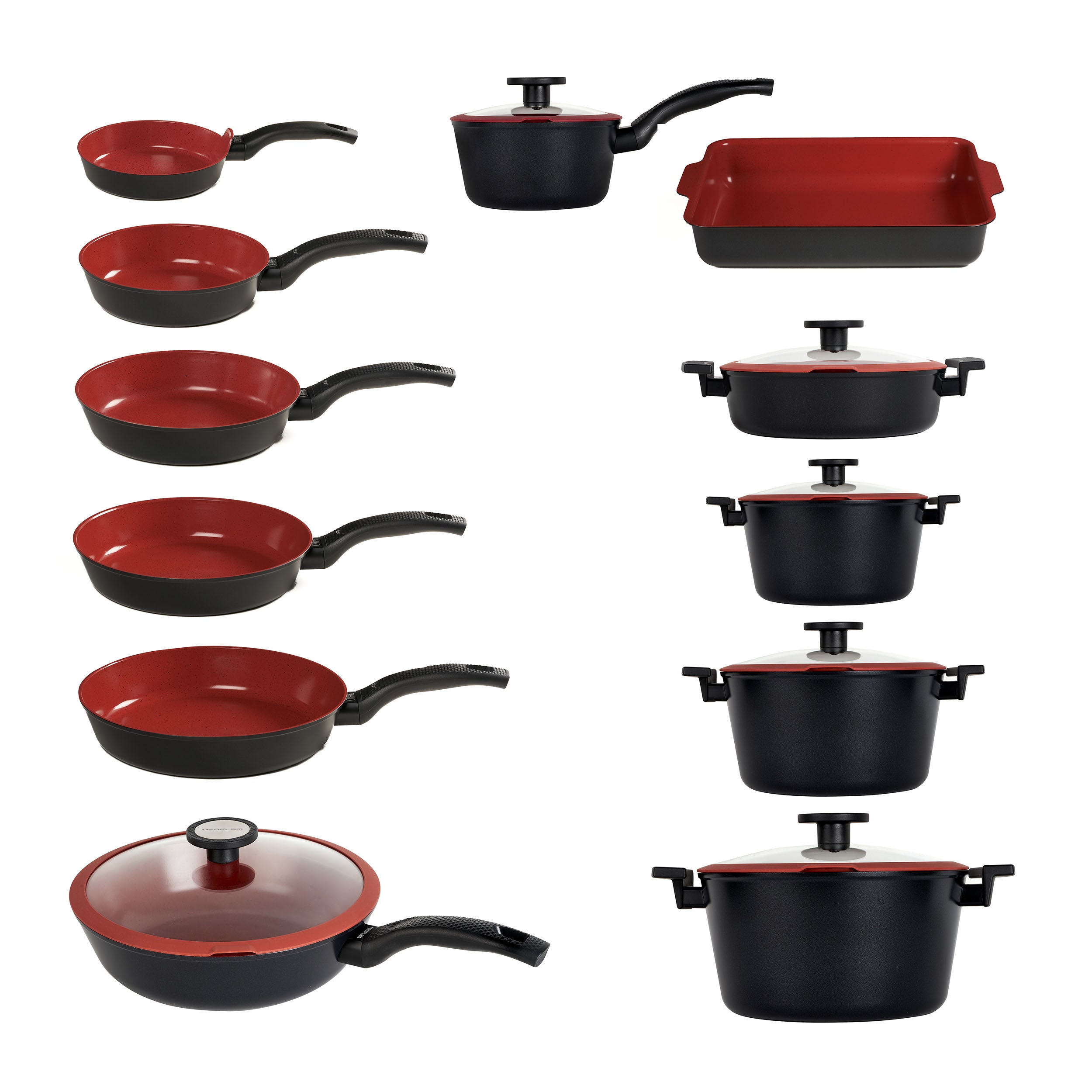 Batteria 16 pz Padelle Antiaderenti senza PFAS Tuscany Classe Italy 